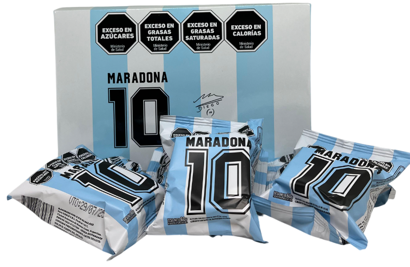 ALFAJOR MARADONA 10 DDL CHOCOLATE BLANCO X 60 GRS -CAJA X 6 UNIDADES