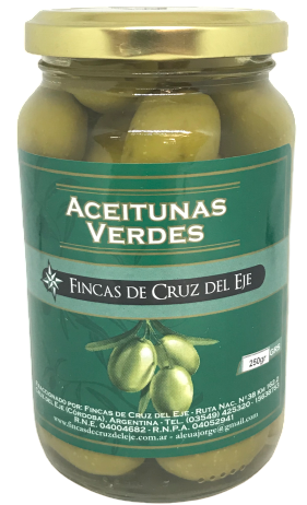 ACEITUNAS VERDES FINCAS DE CRUZ DEL EJE X 250 GRS