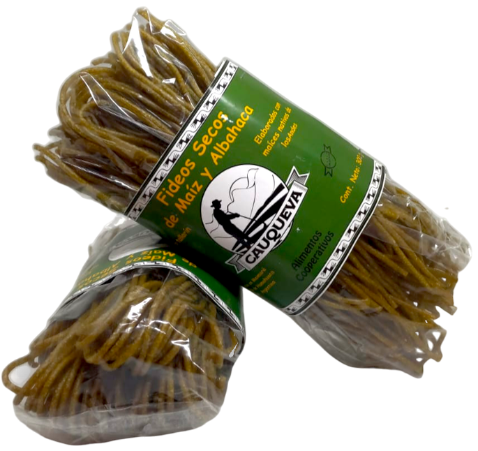 FIDEOS MAIZ CAPIA Y ALBAHACA CAUQUEVA X 300 GRS