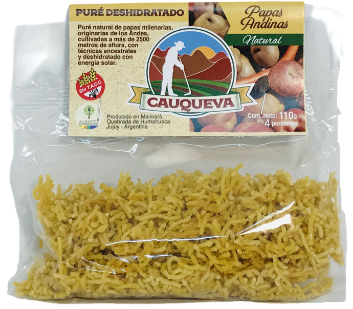 PURE DESHIDRATADO DE PAPAS ANDINAS BLANCAS CAUQUEVA X 110 GRS