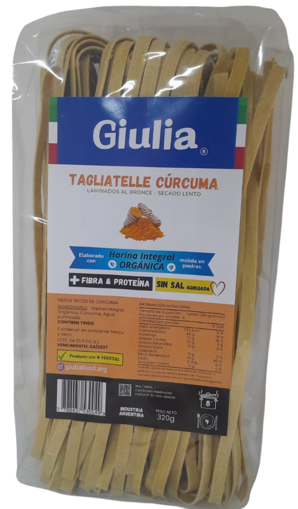 FIDEOS TAGLIATELLE CURCUMA GIULIA X 320 GRS