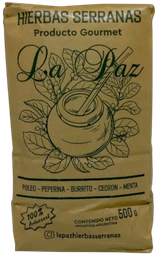 [p3288] HIERBAS SERRANAS (POLEO/PEPERINA/BURRITO/CEDRON/MENTA) LA PAZ X 500 GRS